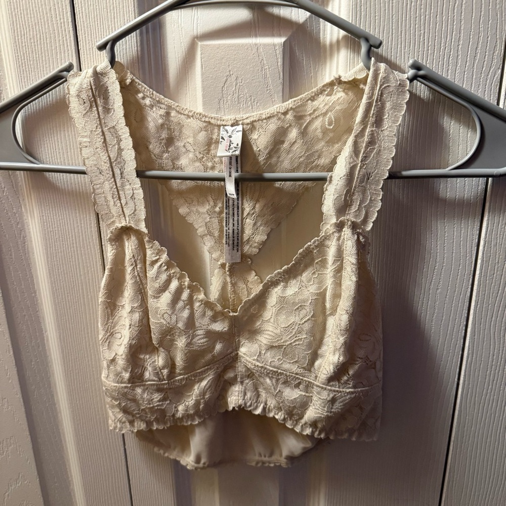 FP LACE BRALETTE IN WHITE/CREAM